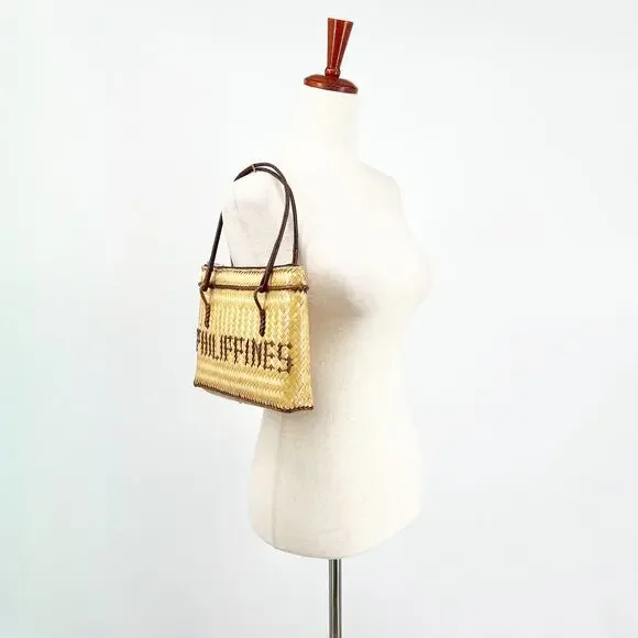 Vintage Handwoven Philippines Souvenir Straw Tote Handbag - Picture 7 of 7